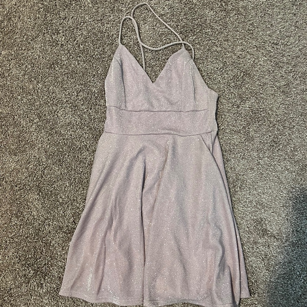 Windsor Sparkly Pale Pink Dress w/ Pockets Size S